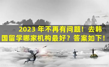 2023 年不再有问题！去韩国留学哪家机构最好？答案如下！